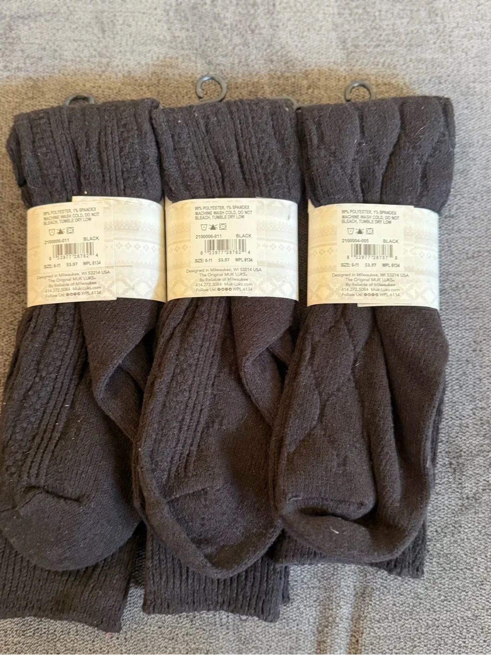 Muk Luks Casual Knee High Socks - Black